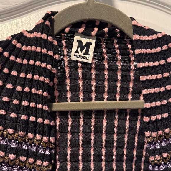 Missoni Black and Pink Striped shrug Cardigan - Picture 2 of 7